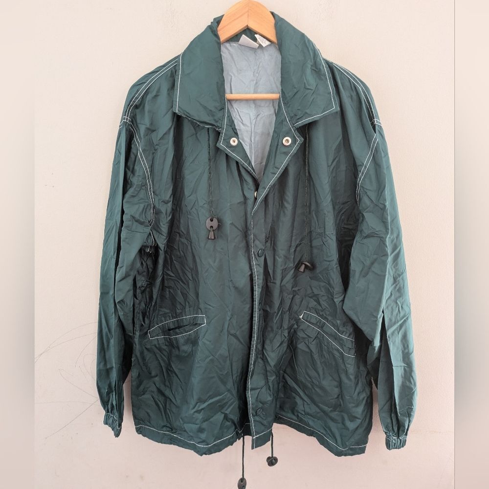 Vintage Gap 90s Green Anorak Utility Rain Jacket Size M Gorpcore Outdoors Y2K